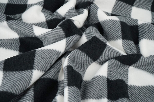 Oeko-Tex® Bedrukte Polar Geblokt Zwart - Wit Oeko-Tex® Bedrukte Polar Geblokt Zwart - Wit