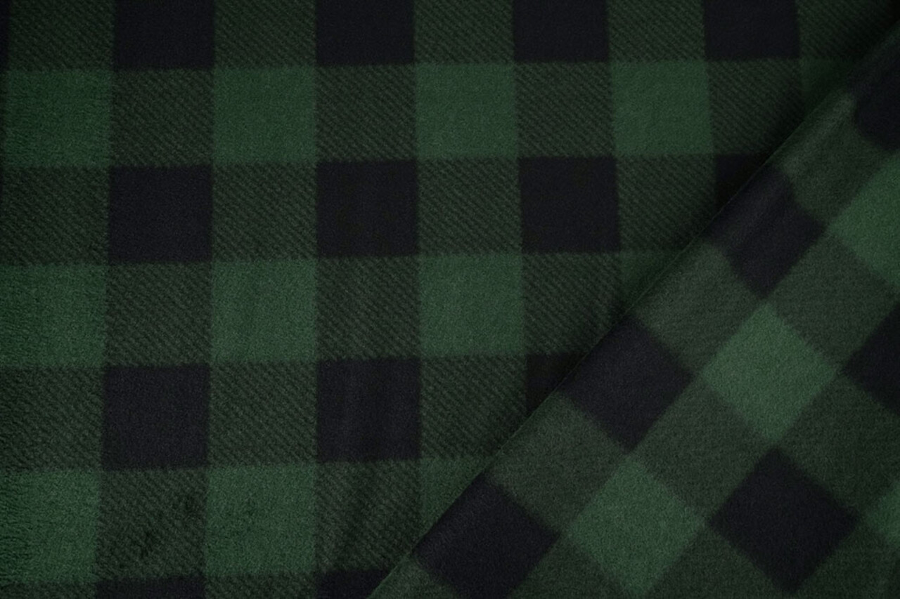 Oeko-Tex® Polaire Imprimée à Carreaux Noir - Vert Oeko-Tex® Polaire Imprimée à Carreaux Noir - Vert