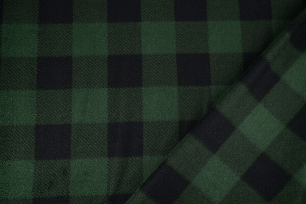 Oeko-Tex® Polaire Imprimée à Carreaux Noir - Vert Oeko-Tex® Polaire Imprimée à Carreaux Noir - Vert