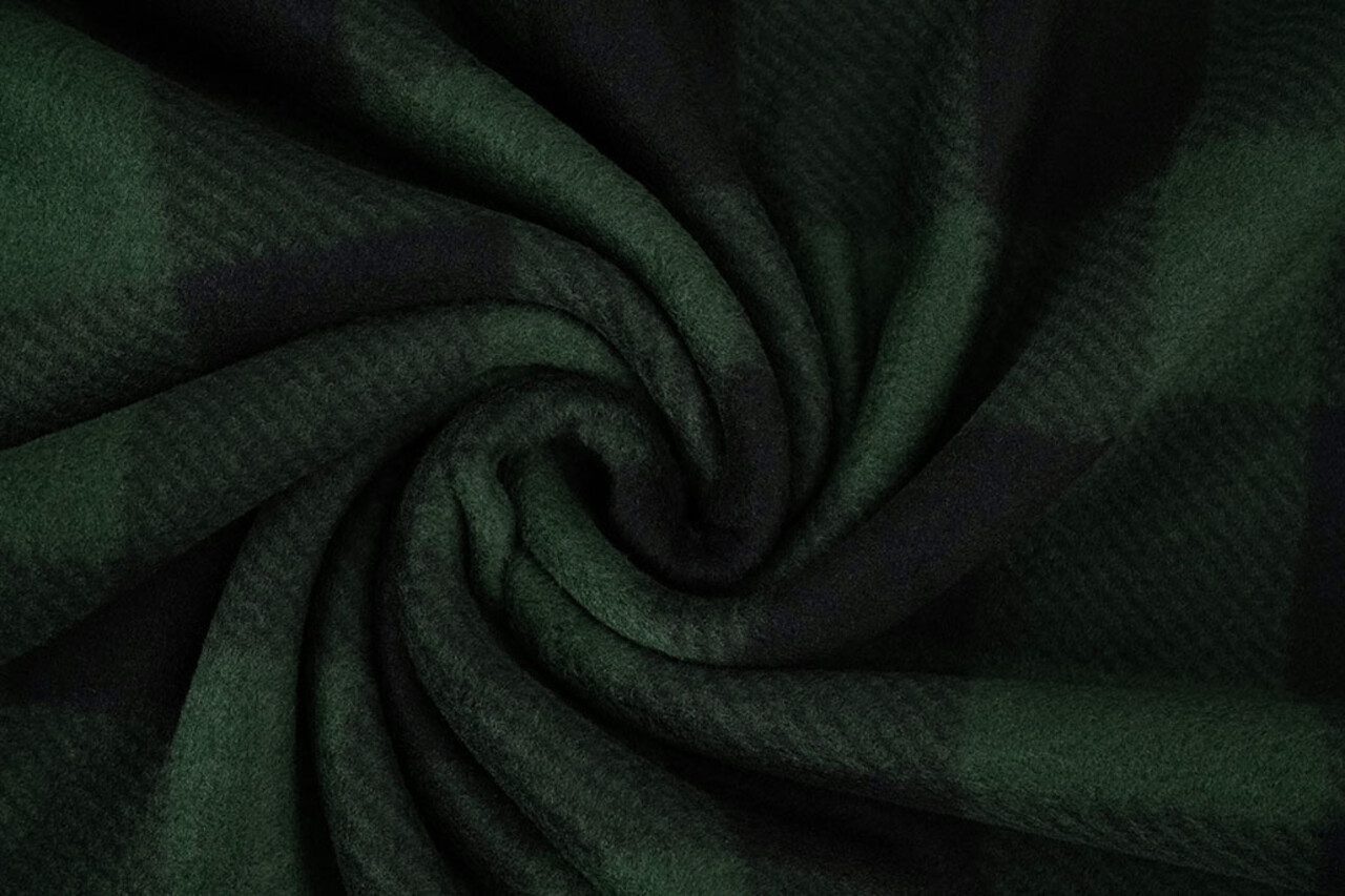 Oeko-Tex® Polaire Imprimée à Carreaux Noir - Vert Oeko-Tex® Polaire Imprimée à Carreaux Noir - Vert