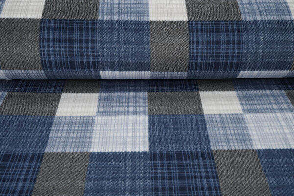 Oeko-Tex® Stampata Polare a Quadri Blu Oeko-Tex® Stampata Polare a Quadri Blu