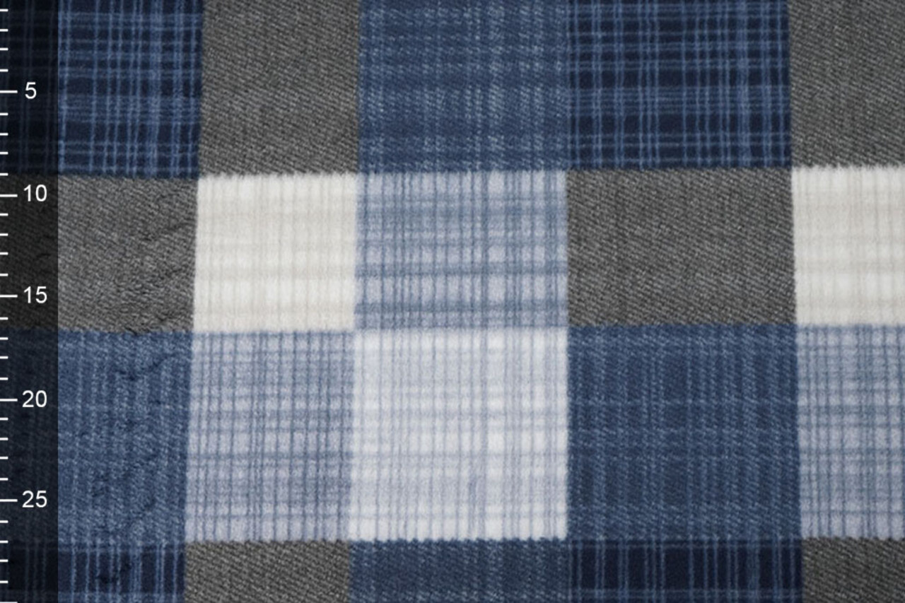 Oeko-Tex® Stampata Polare a Quadri Blu Oeko-Tex® Stampata Polare a Quadri Blu