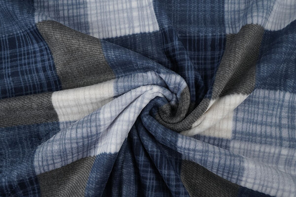 Oeko-Tex® Bedruckte Polar Kariert Blau Oeko-Tex® Bedruckte Polar Kariert Blau