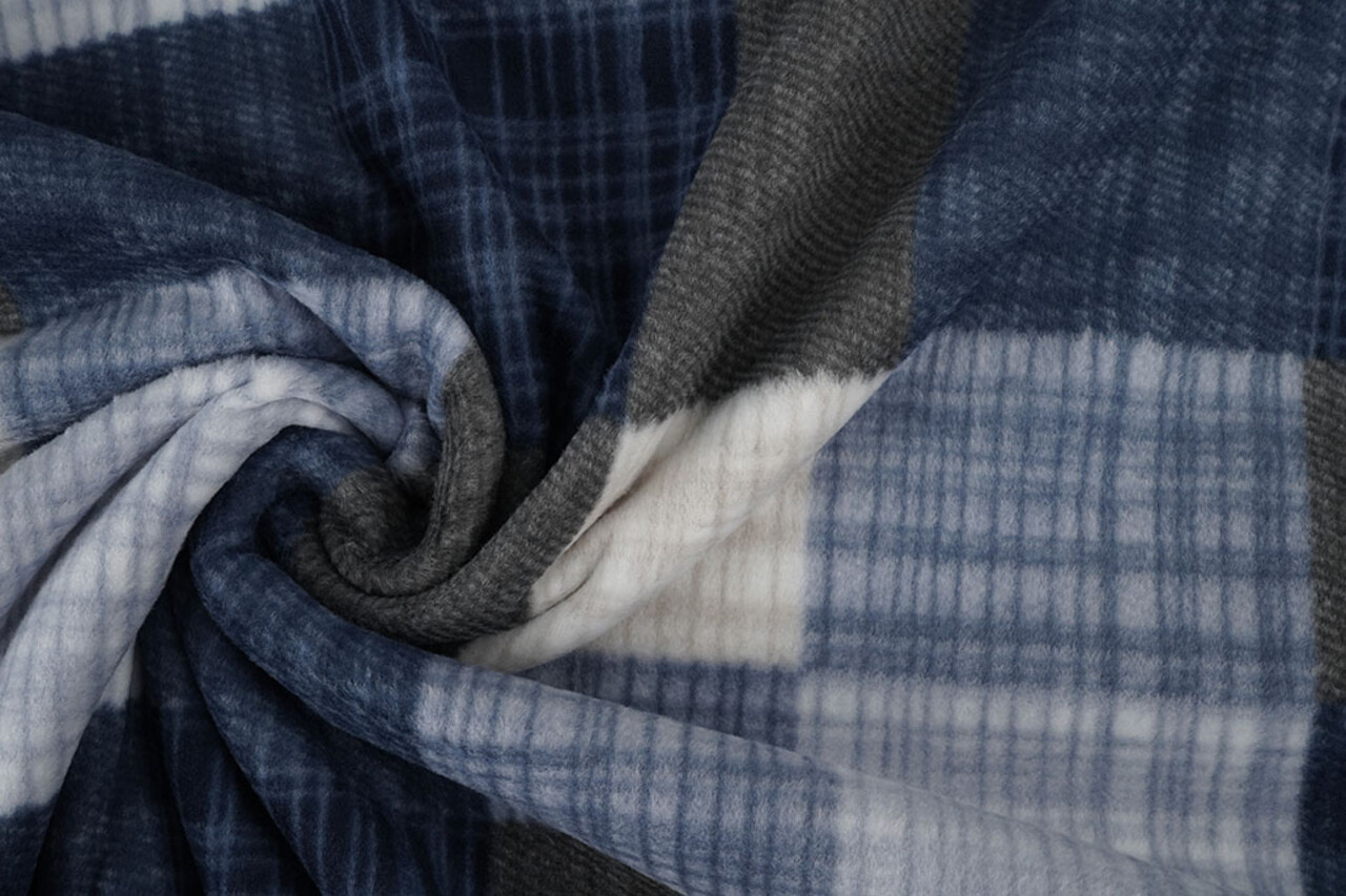 Oeko-Tex® Estampada Polar a Cuadros Azul Oeko-Tex® Estampada Polar a Cuadros Azul