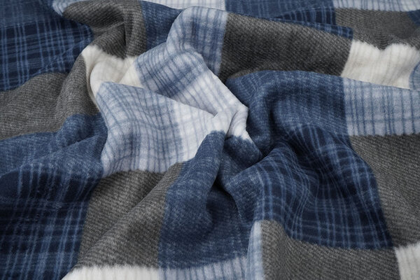 Oeko-Tex® Stampata Polare a Quadri Blu Oeko-Tex® Stampata Polare a Quadri Blu