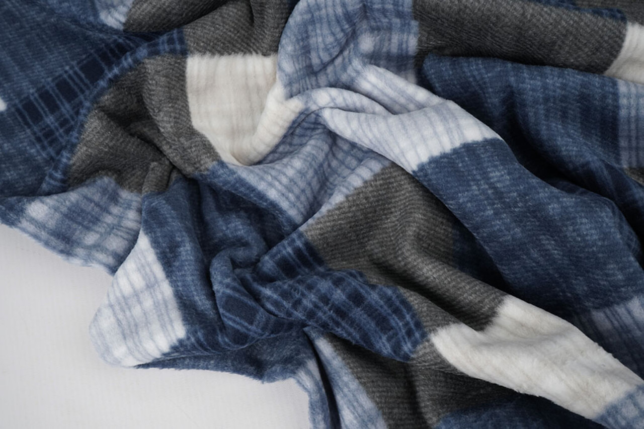 Oeko-Tex® Printed Polar Checkered Blue Oeko-Tex® Printed Polar Checkered Blue