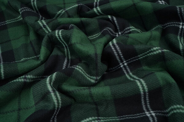 Oeko-Tex®  Stampata Polare a Quadri Verde