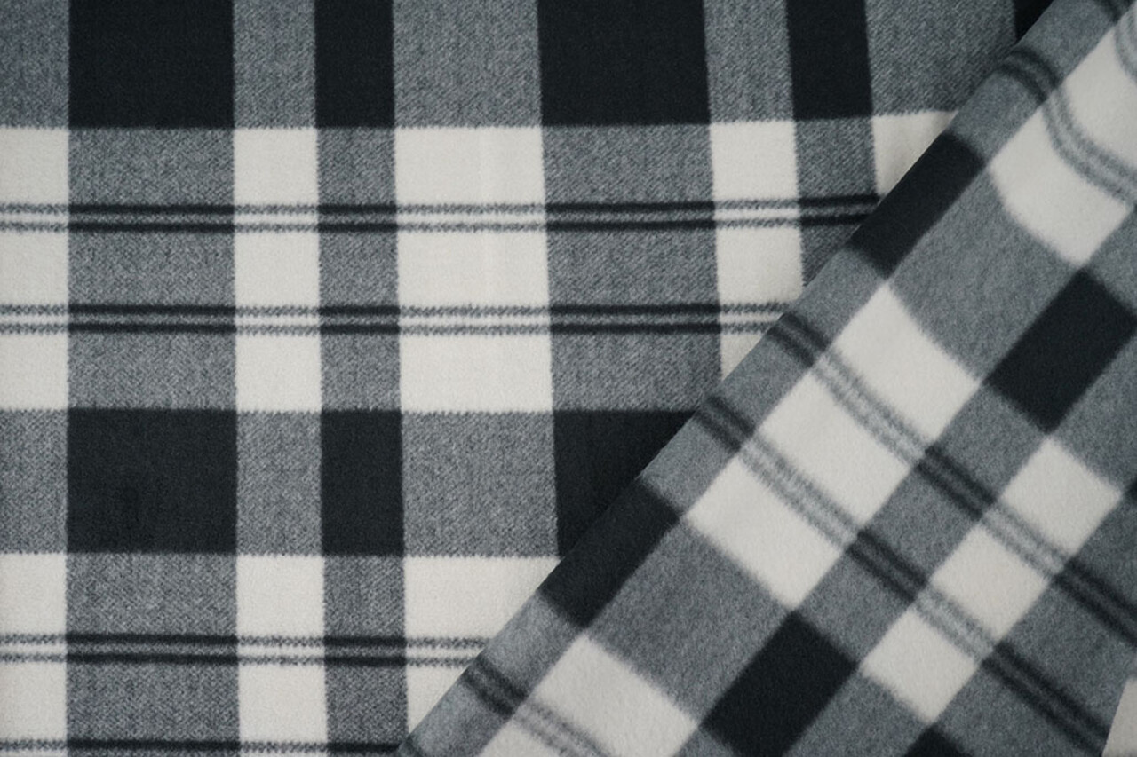 Oeko-Tex® Polaire Imprimée Blanc Cassé - Gris Oeko-Tex® Polaire Imprimée Blanc Cassé - Gris