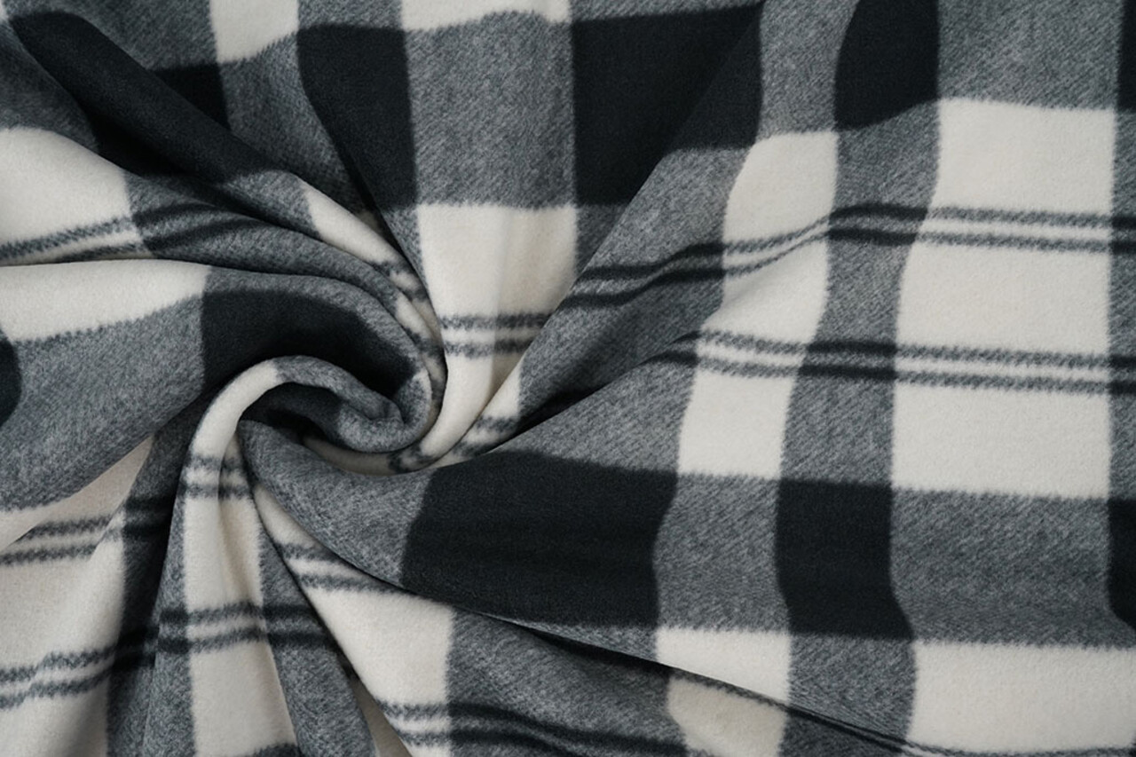 Oeko-Tex® Polaire Imprimée Blanc Cassé - Gris Oeko-Tex® Polaire Imprimée Blanc Cassé - Gris