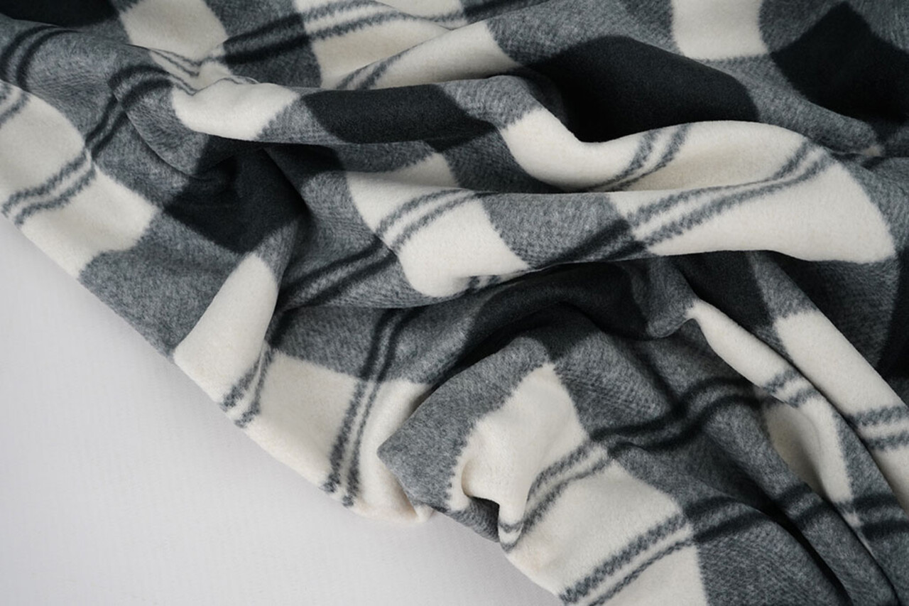 Oeko-Tex® Polaire Imprimée Blanc Cassé - Gris Oeko-Tex® Polaire Imprimée Blanc Cassé - Gris