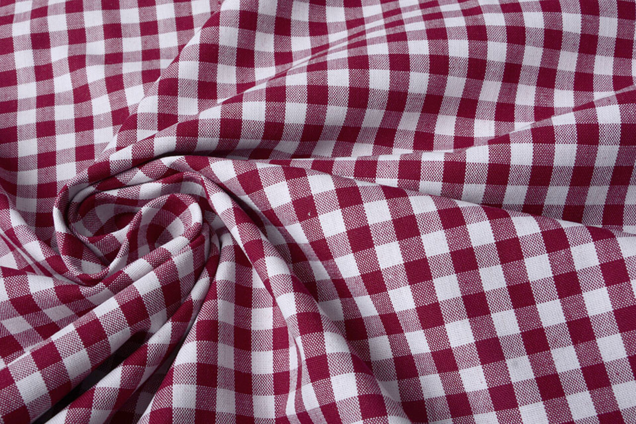 Gingham Check 8 mm Bordeaux Gingham Check 8 mm Bordeaux