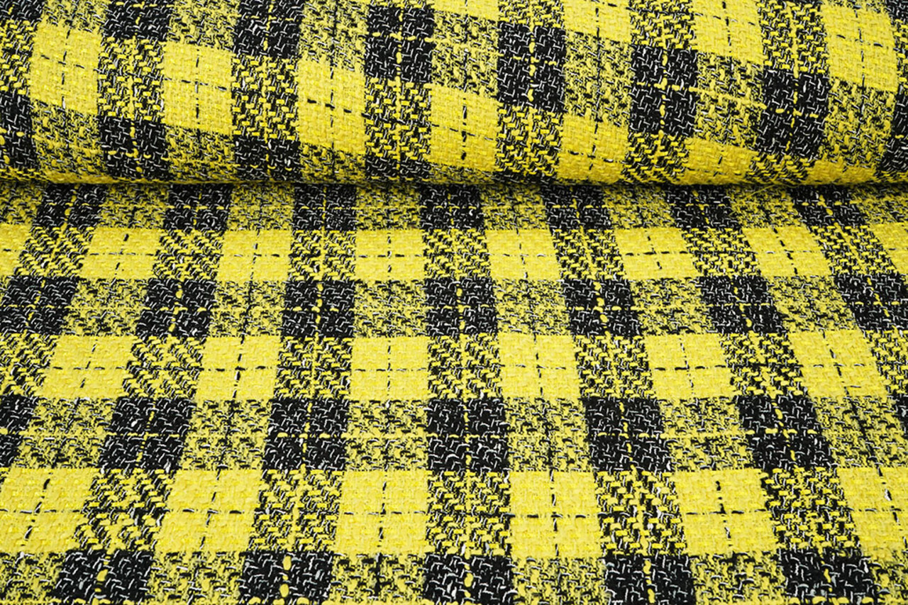 Bouclé Checkered Liora Yellow Bouclé Checkered Liora Yellow