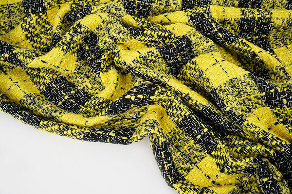 Bouclé Checkered Liora Yellow Bouclé Checkered Liora Yellow