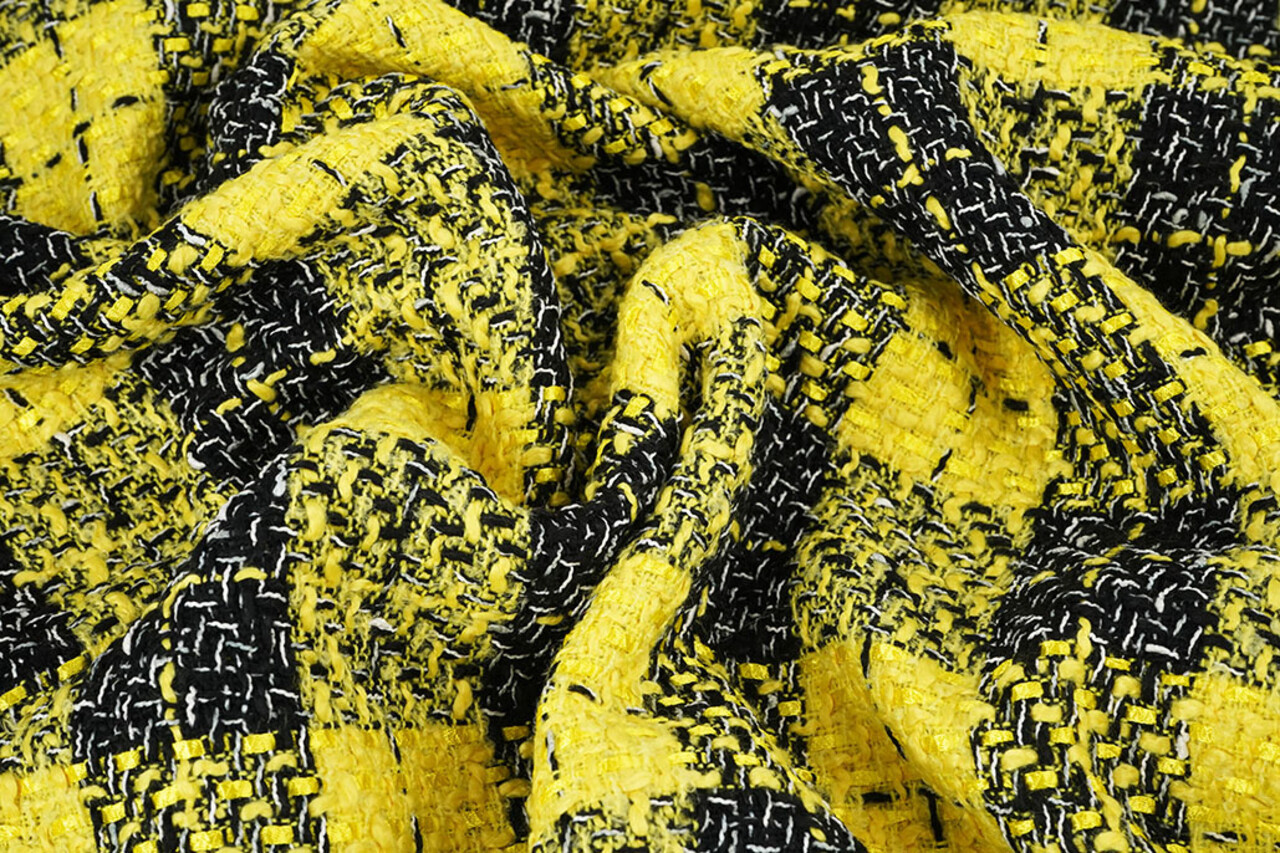 Bouclé Checkered Liora Yellow Bouclé Checkered Liora Yellow