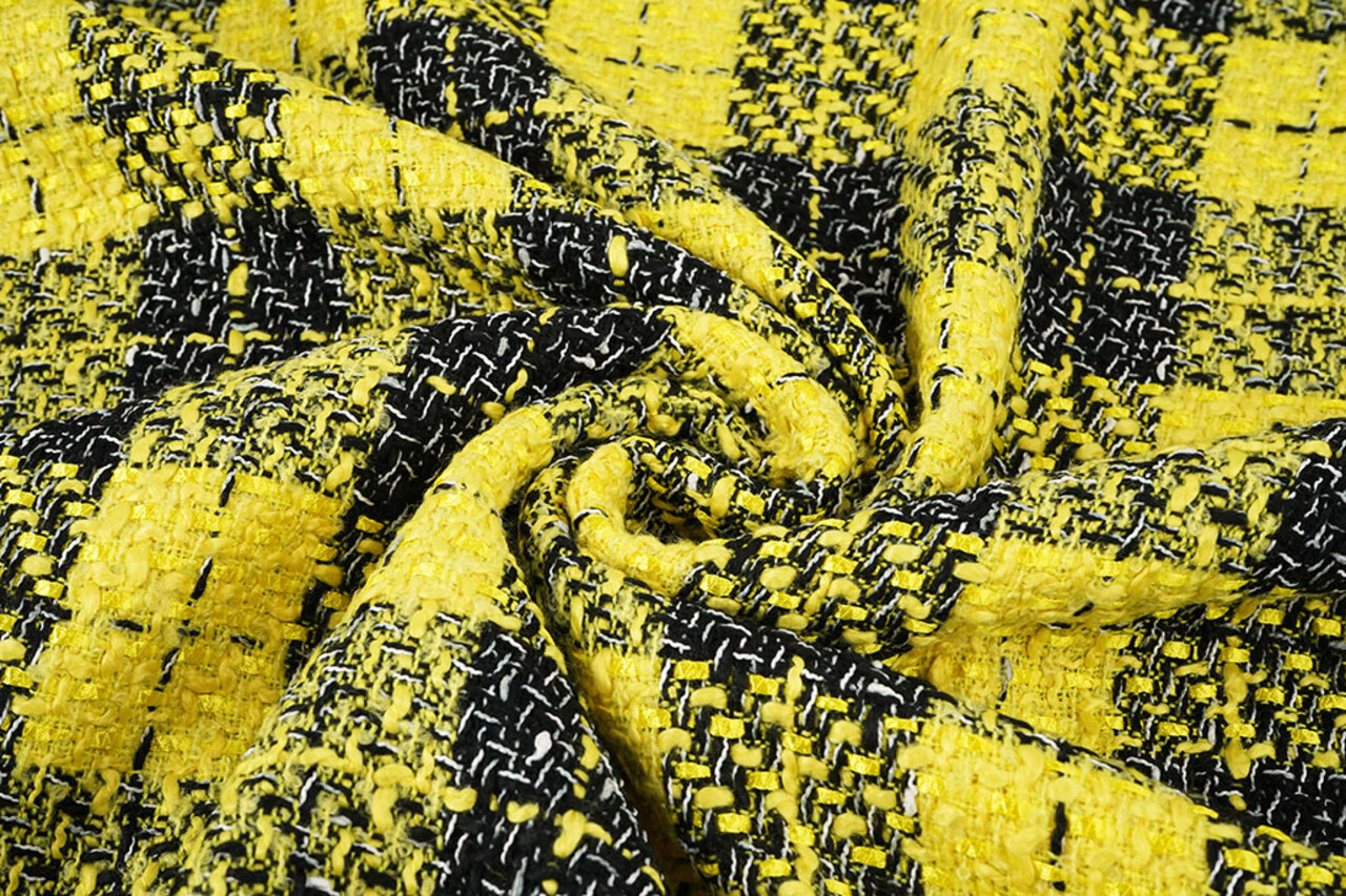 Bouclé Checkered Liora Yellow Bouclé Checkered Liora Yellow
