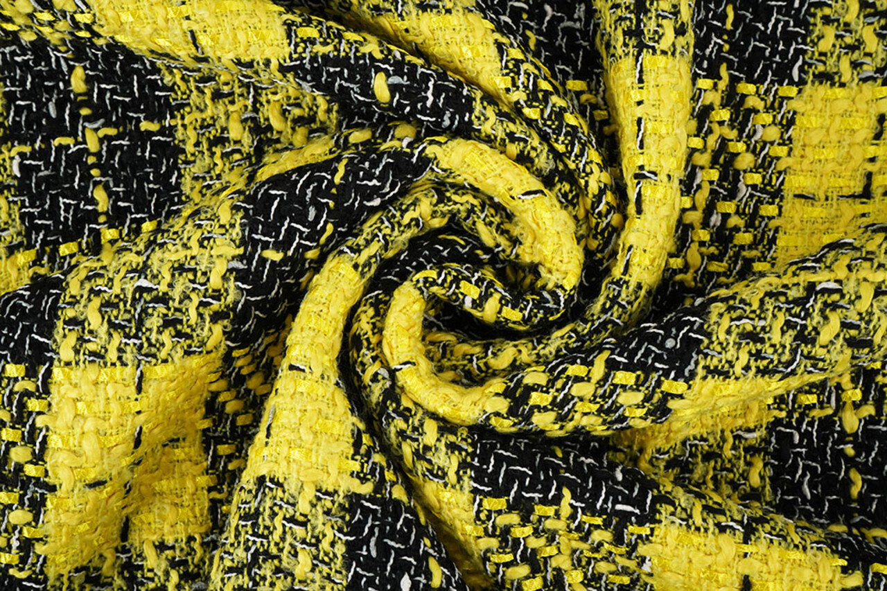 Bouclé Checkered Liora Yellow Bouclé Checkered Liora Yellow
