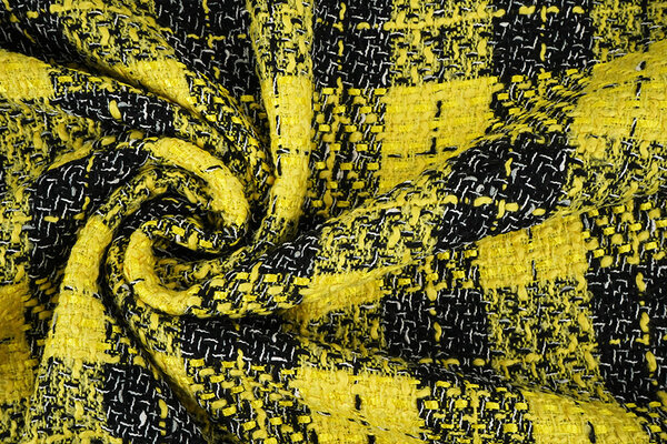 Bouclé Checkered Liora Yellow Bouclé Checkered Liora Yellow