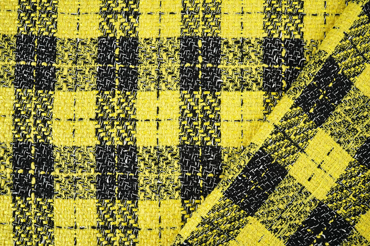 Bouclé Carreaux Liora Jaune Bouclé Carreaux Liora Jaune