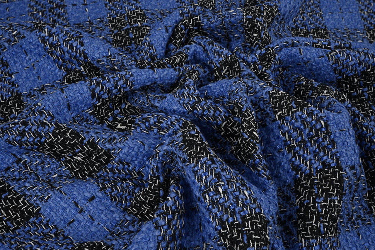 Bouclé Ruit Liora Blauw Bouclé Ruit Liora Blauw