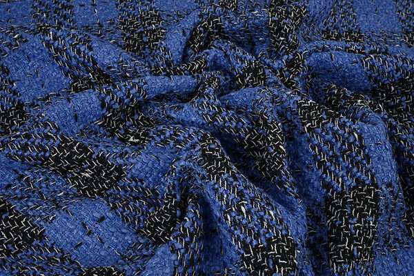 Bouclé Carreaux Liora Bleu