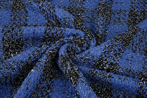Bouclé Checkered Liora Blue Bouclé Checkered Liora Blue