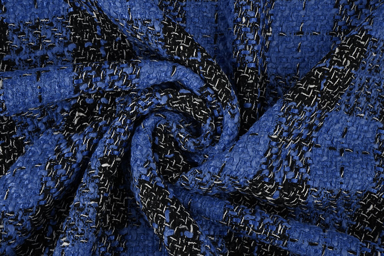 Bouclé Ruit Liora Blauw Bouclé Ruit Liora Blauw