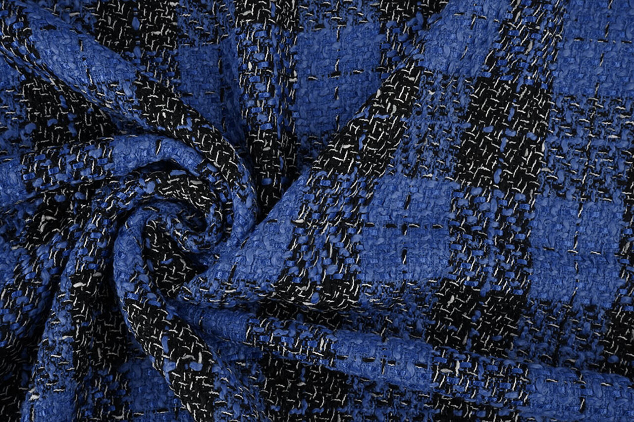 Bouclé Kariert Liora Blau Bouclé Kariert Liora Blau