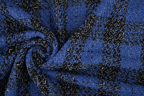 Bouclé Ruit Liora Blauw Bouclé Ruit Liora Blauw