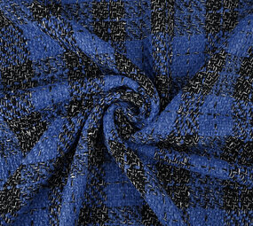 Bouclé Kariert Liora Blau Bouclé Kariert Liora Blau