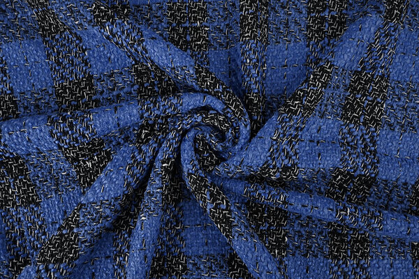 Bouclé Kariert Liora Blau Bouclé Kariert Liora Blau