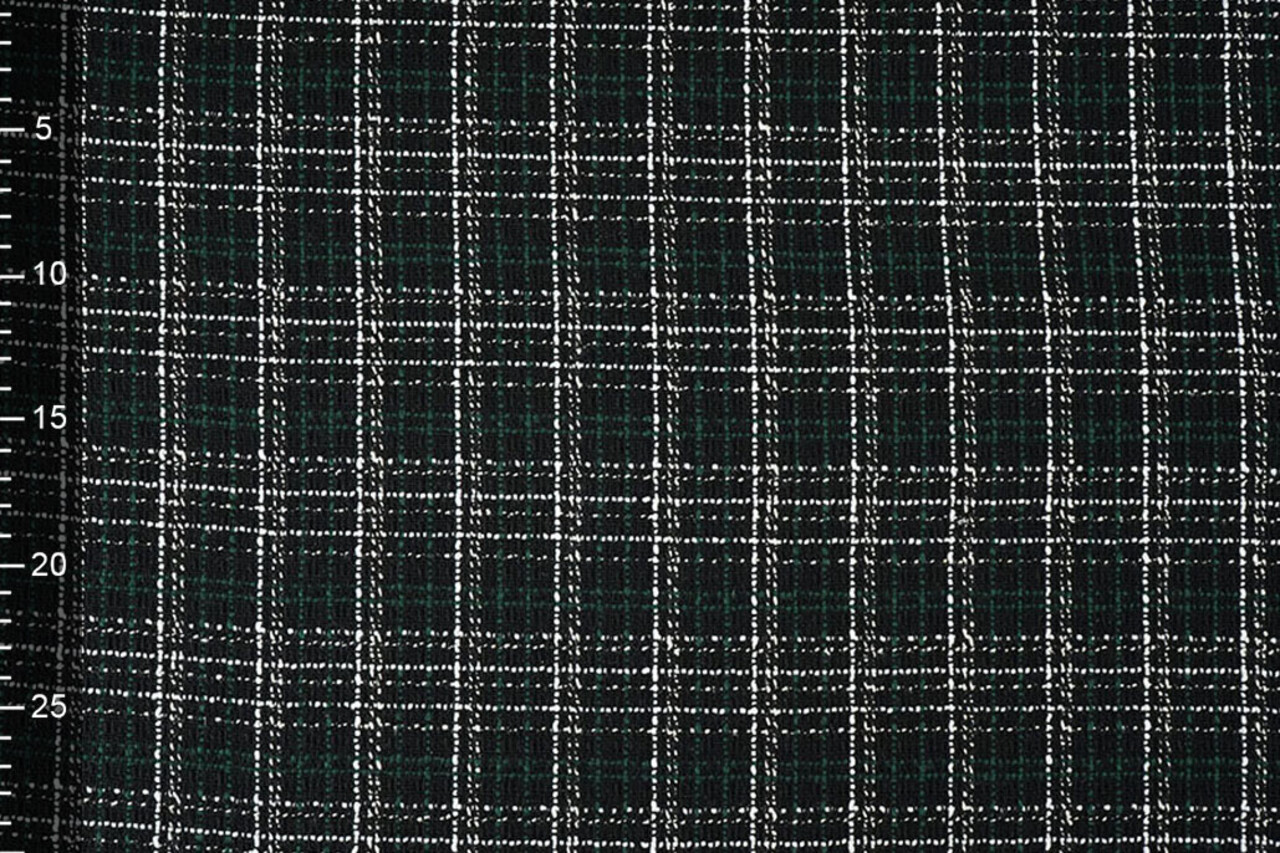 Bouclé Checkered Selene Black - Green Bouclé Checkered Selene Black - Green