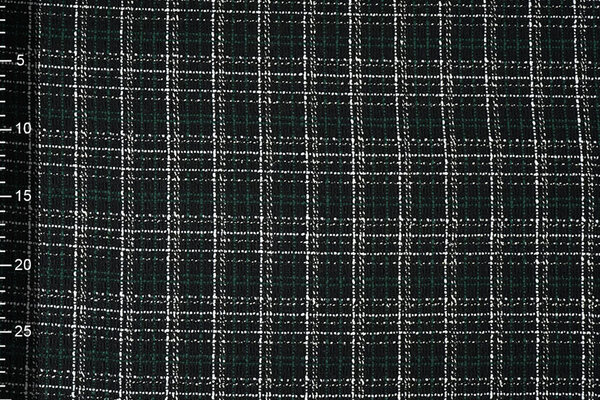 Bouclé Kariert Selene Schwarz - Grün Bouclé Kariert Selene Schwarz - Grün