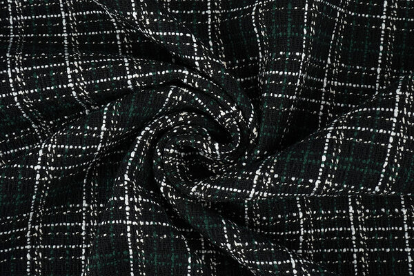 Bouclé Cuadros Selene Negro - Verde Bouclé Cuadros Selene Negro - Verde