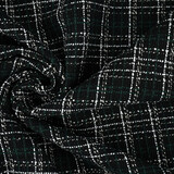 Bouclé Ruit Selene Zwart - Groen Bouclé Ruit Selene Zwart - Groen