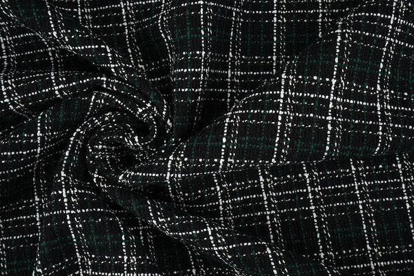Bouclé Carreaux Selene Noir - Vert Bouclé Carreaux Selene Noir - Vert