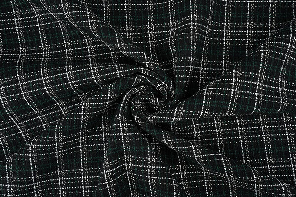 Bouclé Cuadros Selene Negro - Verde Bouclé Cuadros Selene Negro - Verde
