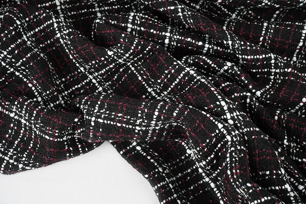 Bouclé Checkered Selene Black - Bordeaux Bouclé Checkered Selene Black - Bordeaux