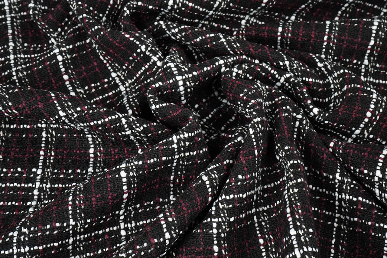 Bouclé Quadri Selene Nero - Bordeaux Bouclé Quadri Selene Nero - Bordeaux