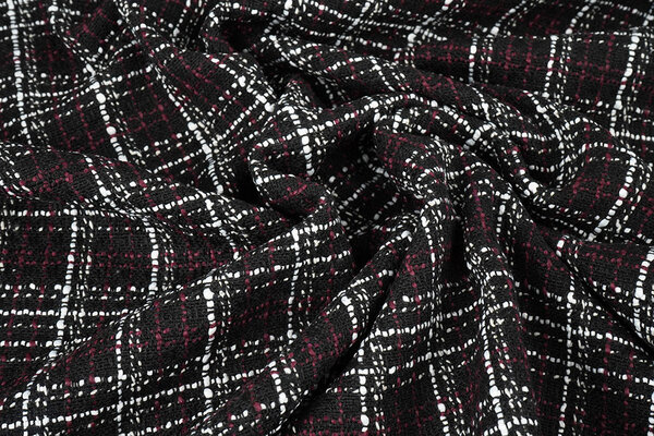 Bouclé Checkered Selene Black - Bordeaux Bouclé Checkered Selene Black - Bordeaux