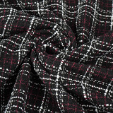 Bouclé Ruit Selene Zwart - Bordeaux Bouclé Ruit Selene Zwart - Bordeaux