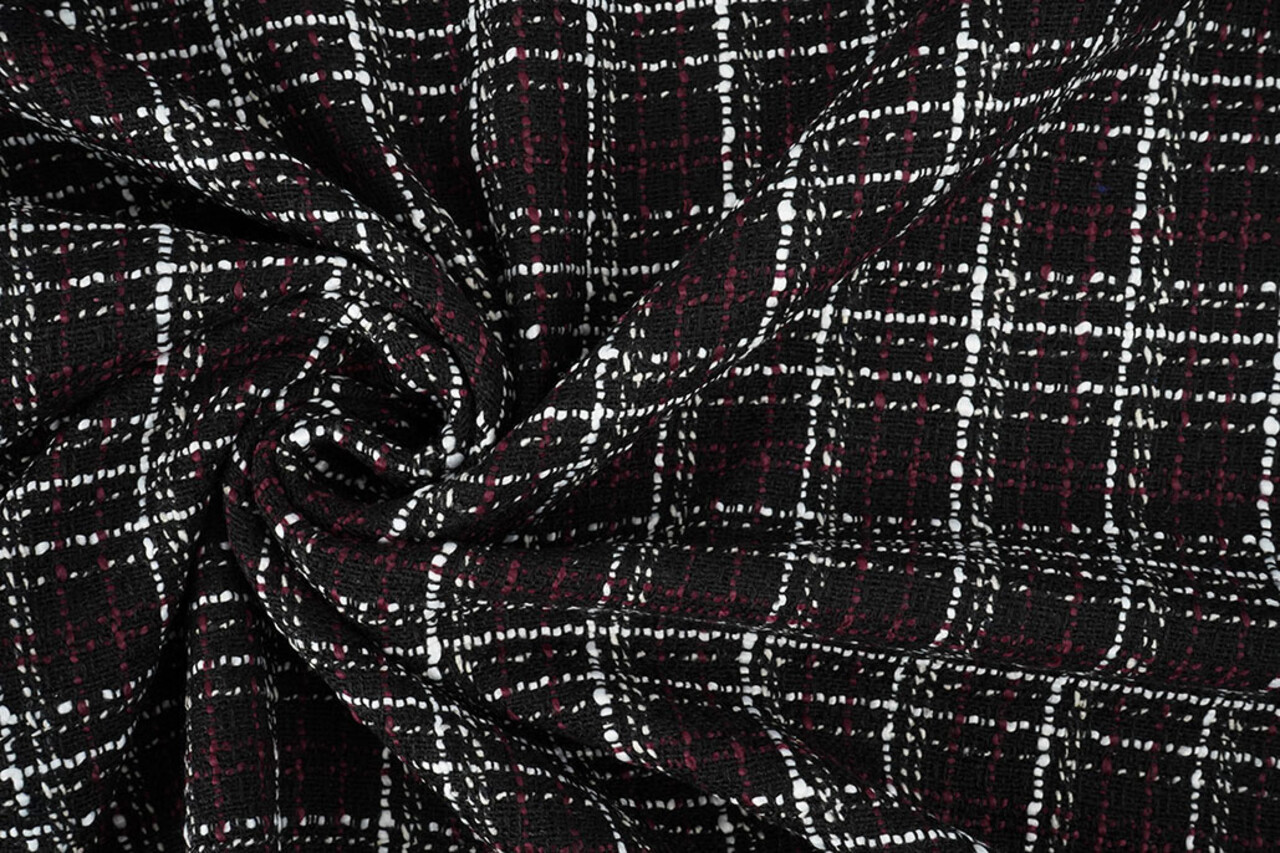 Bouclé Quadri Selene Nero - Bordeaux Bouclé Quadri Selene Nero - Bordeaux