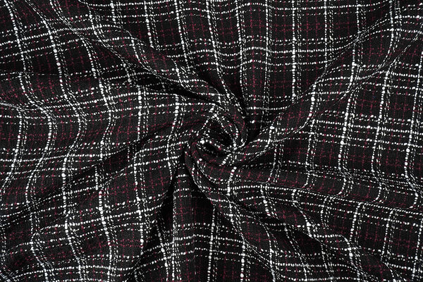 Bouclé Kariert Selene Schwarz - Bordeaux Bouclé Kariert Selene Schwarz - Bordeaux