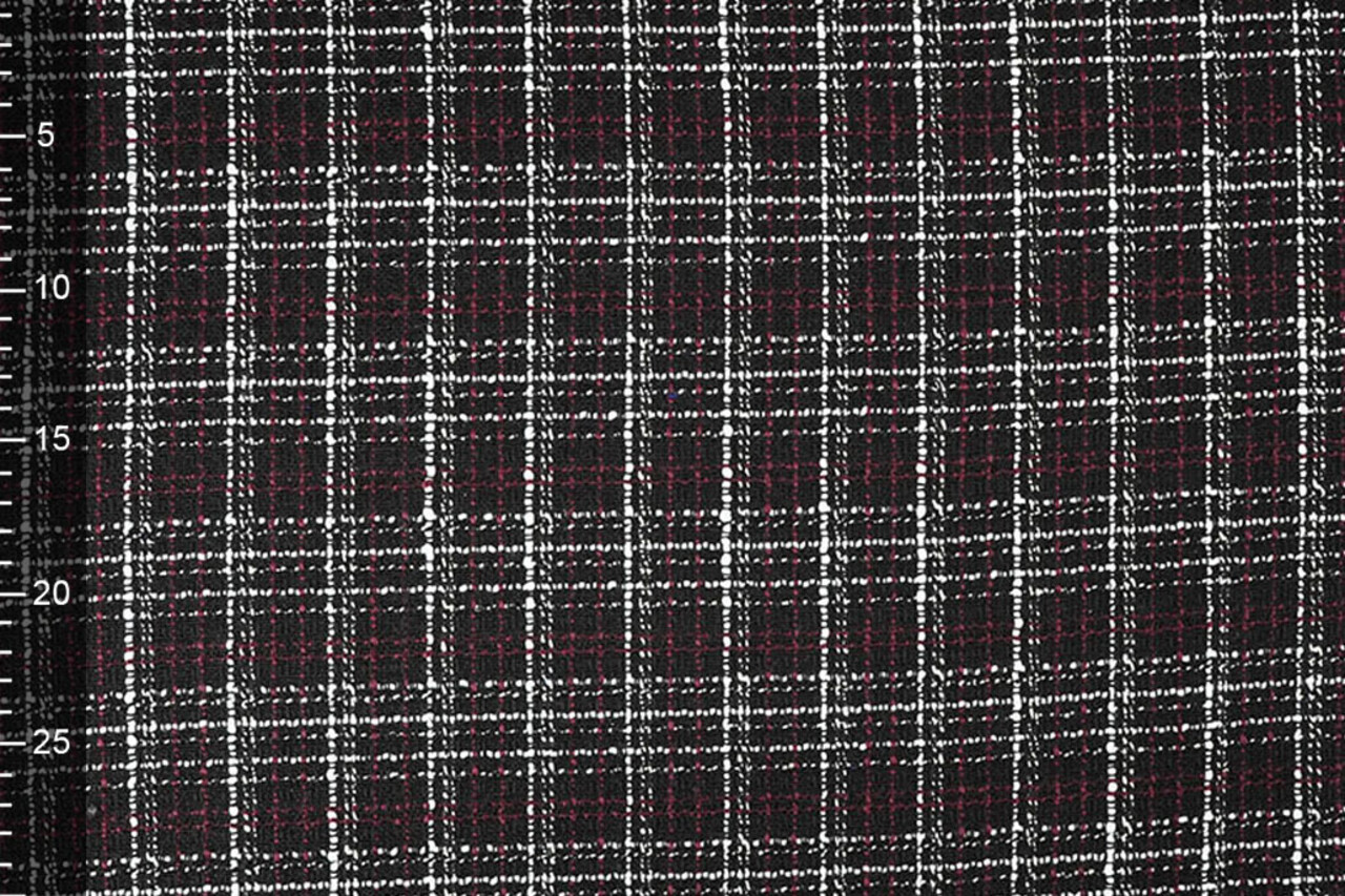 Bouclé Checkered Selene Black - Bordeaux Bouclé Checkered Selene Black - Bordeaux