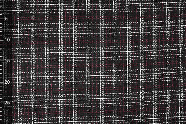 Bouclé Checkered Selene Black - Bordeaux Bouclé Checkered Selene Black - Bordeaux