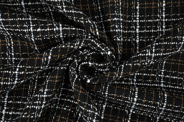 Bouclé Ruit Selene Zwart - Bruin Bouclé Ruit Selene Zwart - Bruin