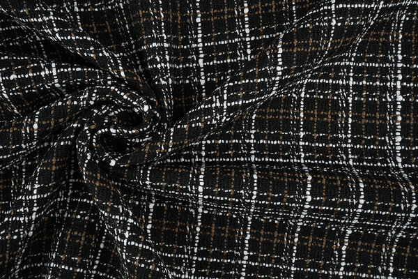 Bouclé Cuadros Selene Negro - Marrón Bouclé Cuadros Selene Negro - Marrón