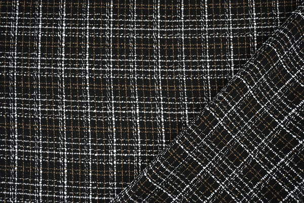 Bouclé Ruit Selene Zwart - Bruin Bouclé Ruit Selene Zwart - Bruin