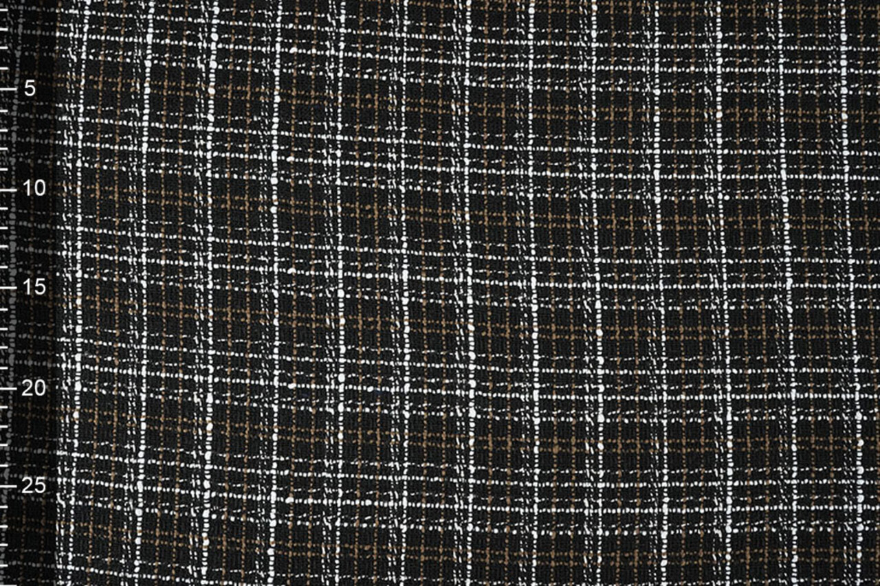 Bouclé Ruit Selene Zwart - Bruin Bouclé Ruit Selene Zwart - Bruin