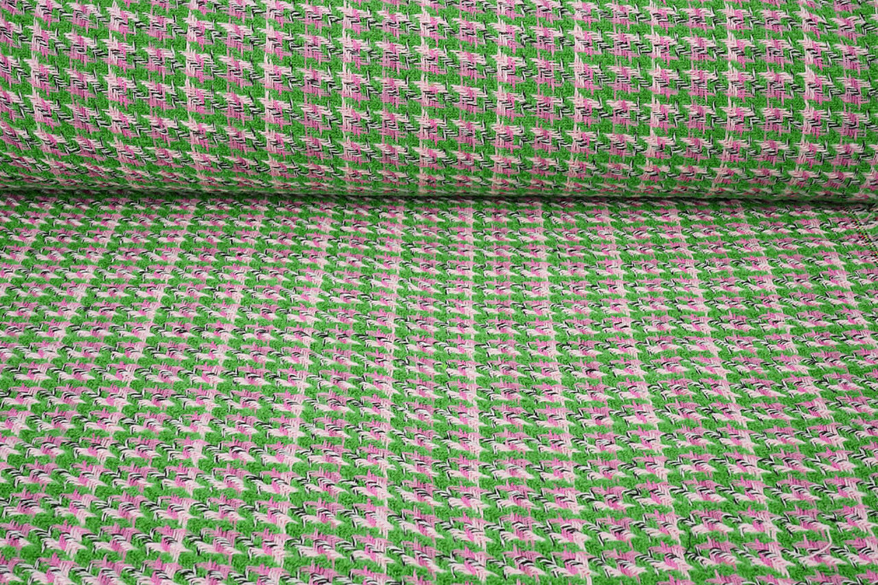 Bouclé Marise Verde - Rosa Bouclé Marise Verde - Rosa