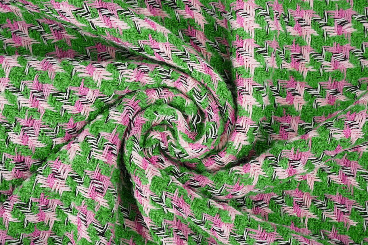 Bouclé Marise Verde - Rosa Bouclé Marise Verde - Rosa